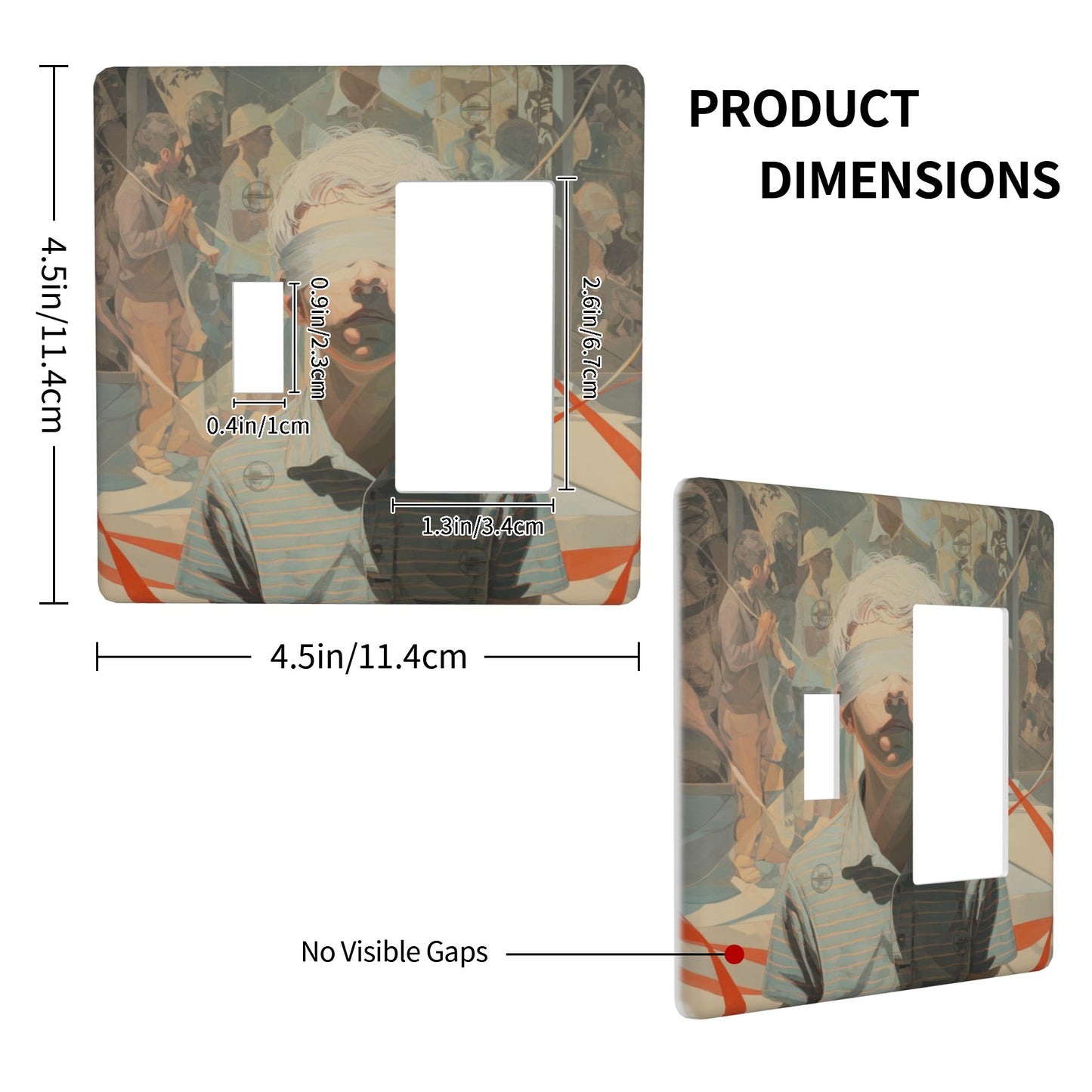 4 - Pack Art - Style Switch Combination Decorative Wall Plates: Suitable for Multiple Scenarios, Durable and Beautiful