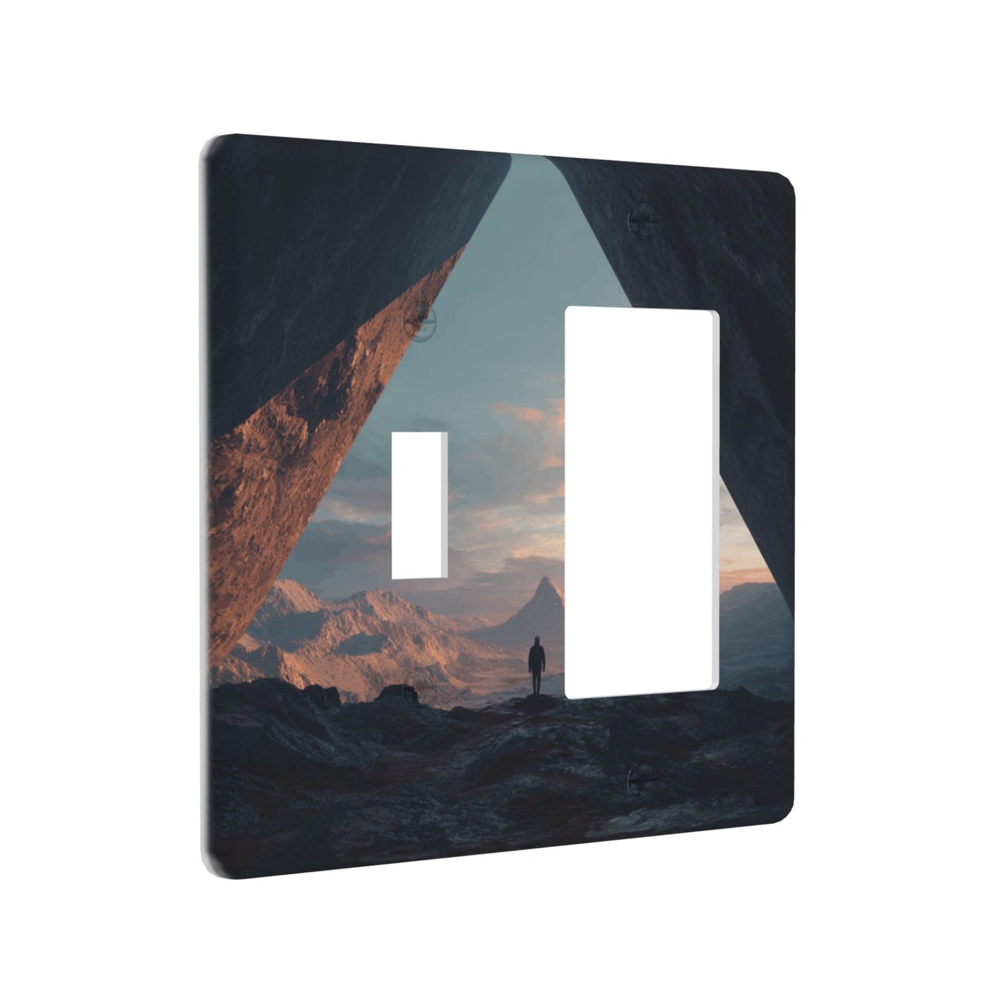 4 - Pack Mountain Viewing Scene Switch Combination Decorative Wall Plates: Suitable for Multiple Scenarios, Durable and Beautiful