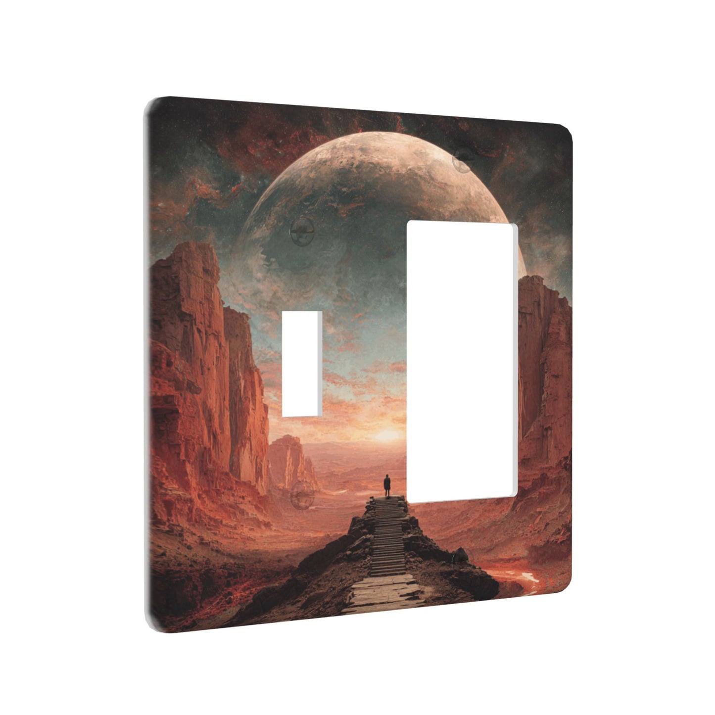 4 - Pack Sci - Fi Planet Viewing Figure Switch Combination Decorative Wall Plates: Suitable for Multiple Scenarios, Durable and Beautiful