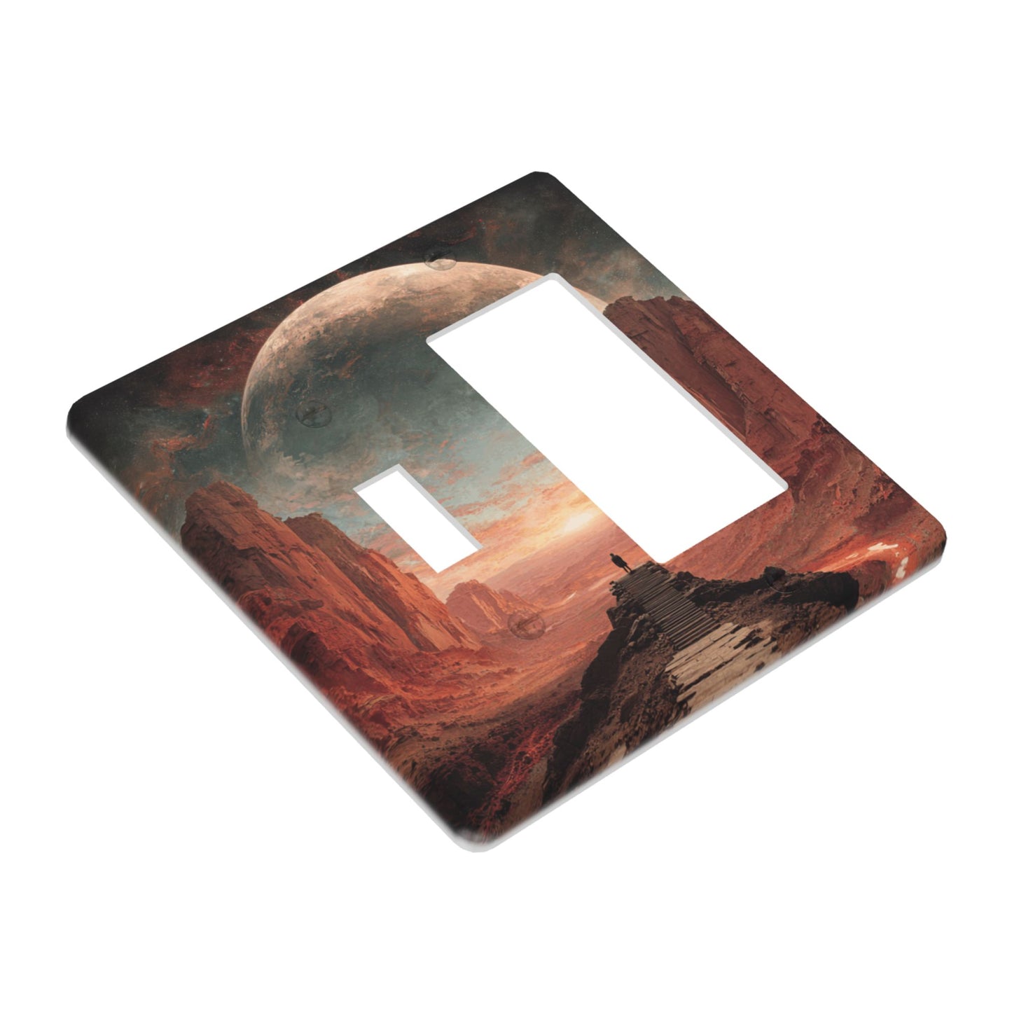 4 - Pack Sci - Fi Planet Viewing Figure Switch Combination Decorative Wall Plates: Suitable for Multiple Scenarios, Durable and Beautiful