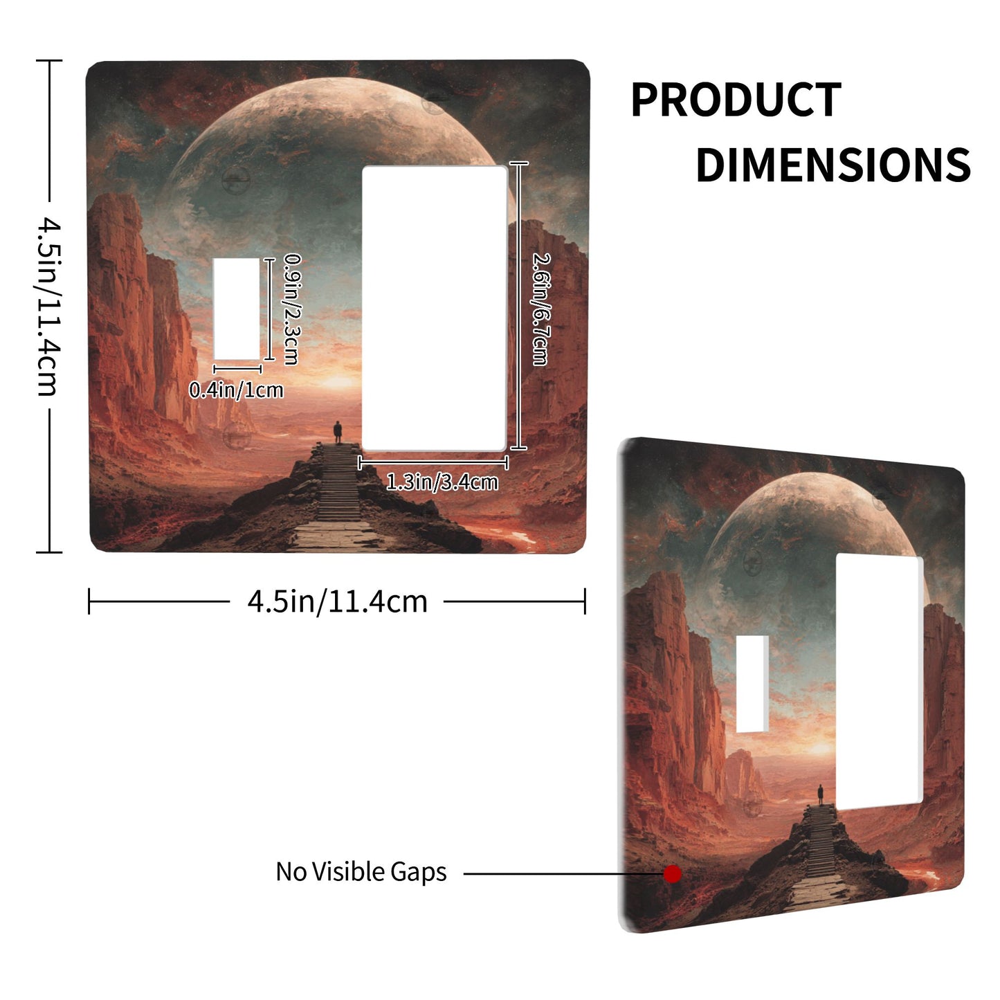 4 - Pack Sci - Fi Planet Viewing Figure Switch Combination Decorative Wall Plates: Suitable for Multiple Scenarios, Durable and Beautiful