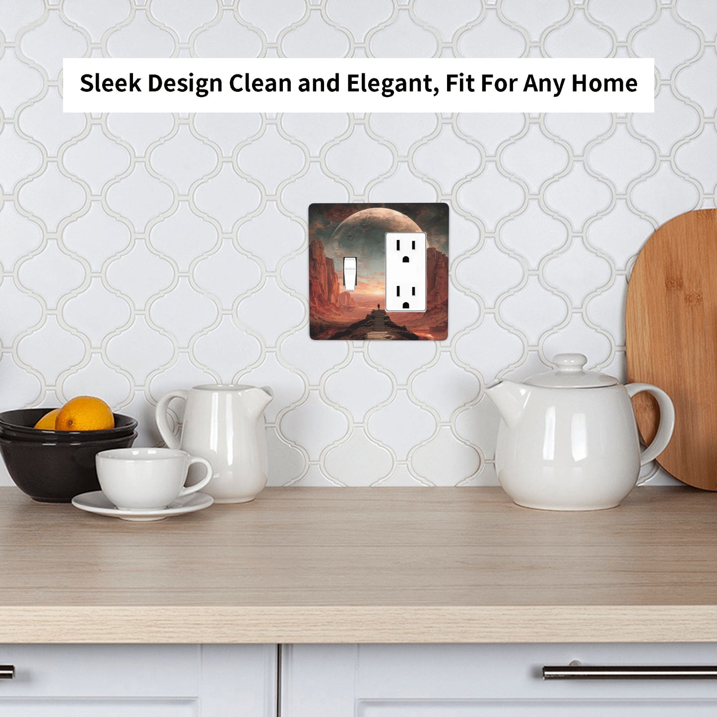 4 - Pack Sci - Fi Planet Viewing Figure Switch Combination Decorative Wall Plates: Suitable for Multiple Scenarios, Durable and Beautiful