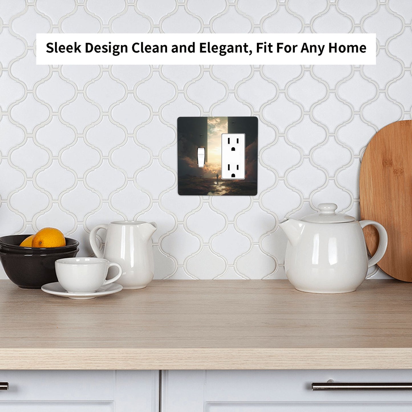 4 - Pack Cloud Sea Sunrise Viewing Figure Switch Combination Decorative Wall Plates: Suitable for Multiple Scenarios, Durable and Beautiful