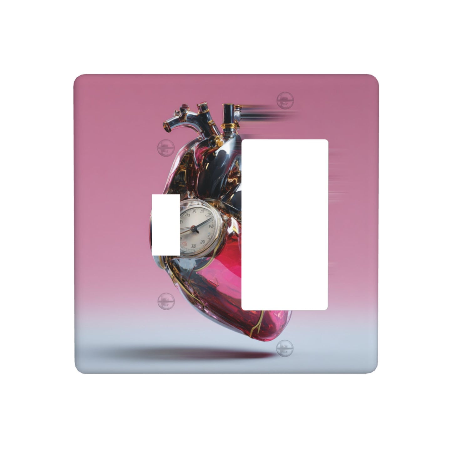 4 - Pack Decorative Wall Plates with Mechanical Heart and Clock Pattern Switch Combination: Suitable for Multiple Scenarios, Durable and Beautiful