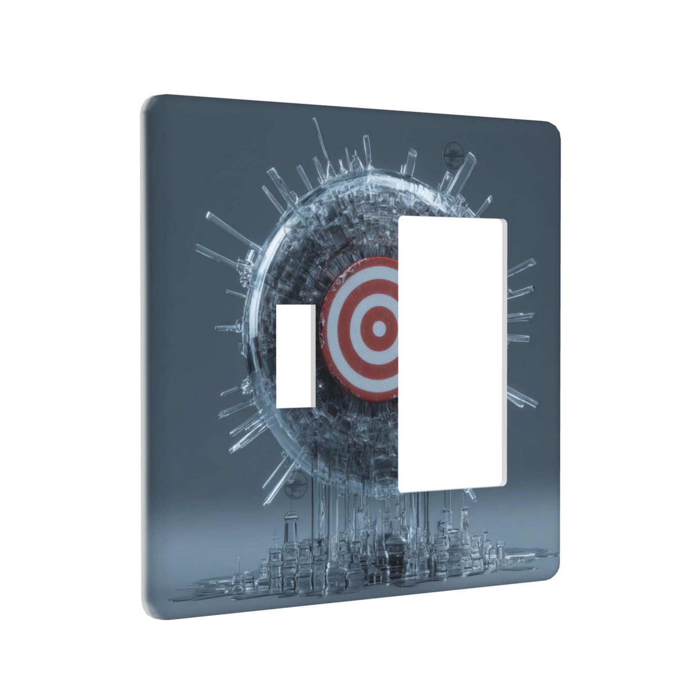 4 - Pack Tech - Inspired Transparent Mechanical Target Switch Combination Decorative Wall Plates: Suitable for Multiple Scenarios, Durable and Beautiful