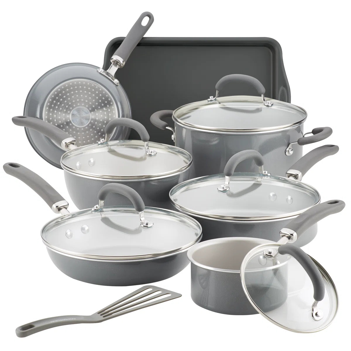Rachael Ray Create Delicious Aluminum Nonstick Cookware Induction Cookware Set, 13-Piece