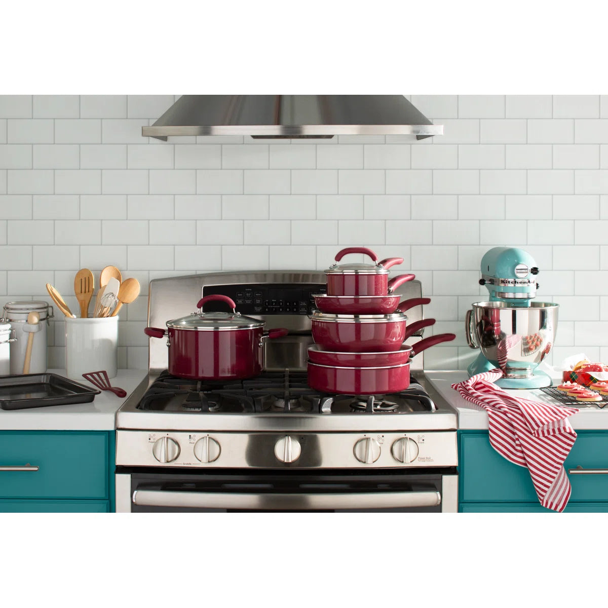 Rachael Ray Create Delicious Aluminum Nonstick Cookware Induction Cookware Set, 13-Piece