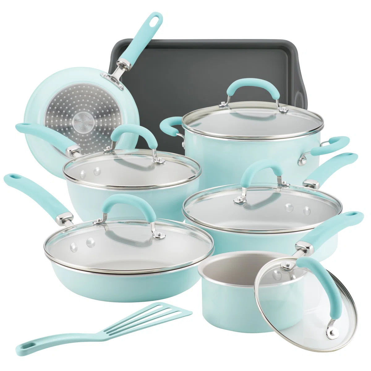 Rachael Ray Create Delicious Aluminum Nonstick Cookware Induction Cookware Set, 13-Piece