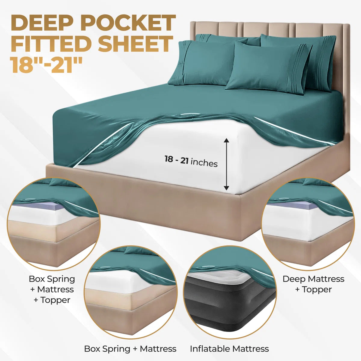 Limited time offer Egyptian Cotton Deep Pocket Solid Luxury 1000 Thread Count Sheet Set