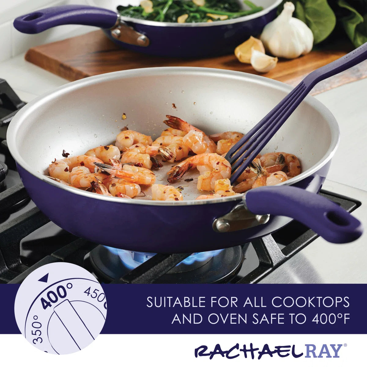 Rachael Ray Create Delicious Aluminum Nonstick Cookware Induction Cookware Set, 13-Piece