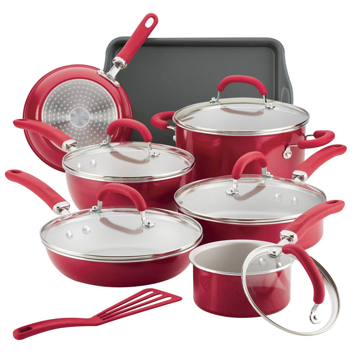 Rachael Ray Create Delicious Aluminum Nonstick Cookware Induction Cookware Set, 13-Piece
