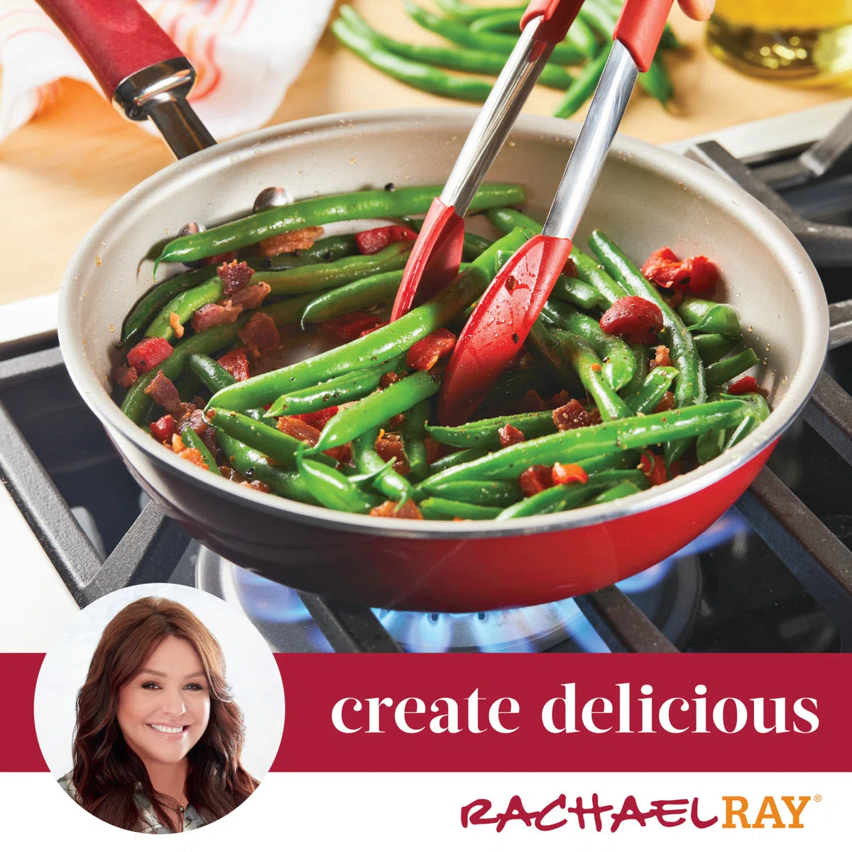 Rachael Ray Create Delicious Aluminum Nonstick Cookware Induction Cookware Set, 13-Piece