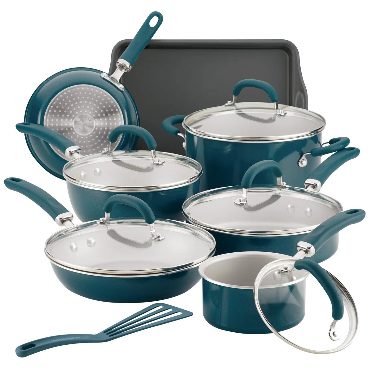Rachael Ray Create Delicious Aluminum Nonstick Cookware Induction Cookware Set, 13-Piece