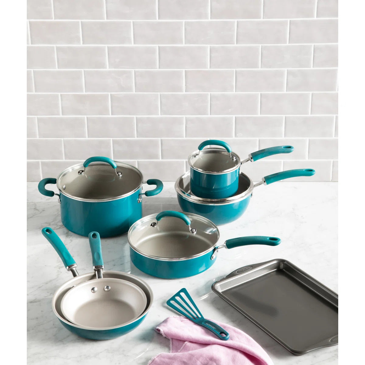 Rachael Ray Create Delicious Aluminum Nonstick Cookware Induction Cookware Set, 13-Piece