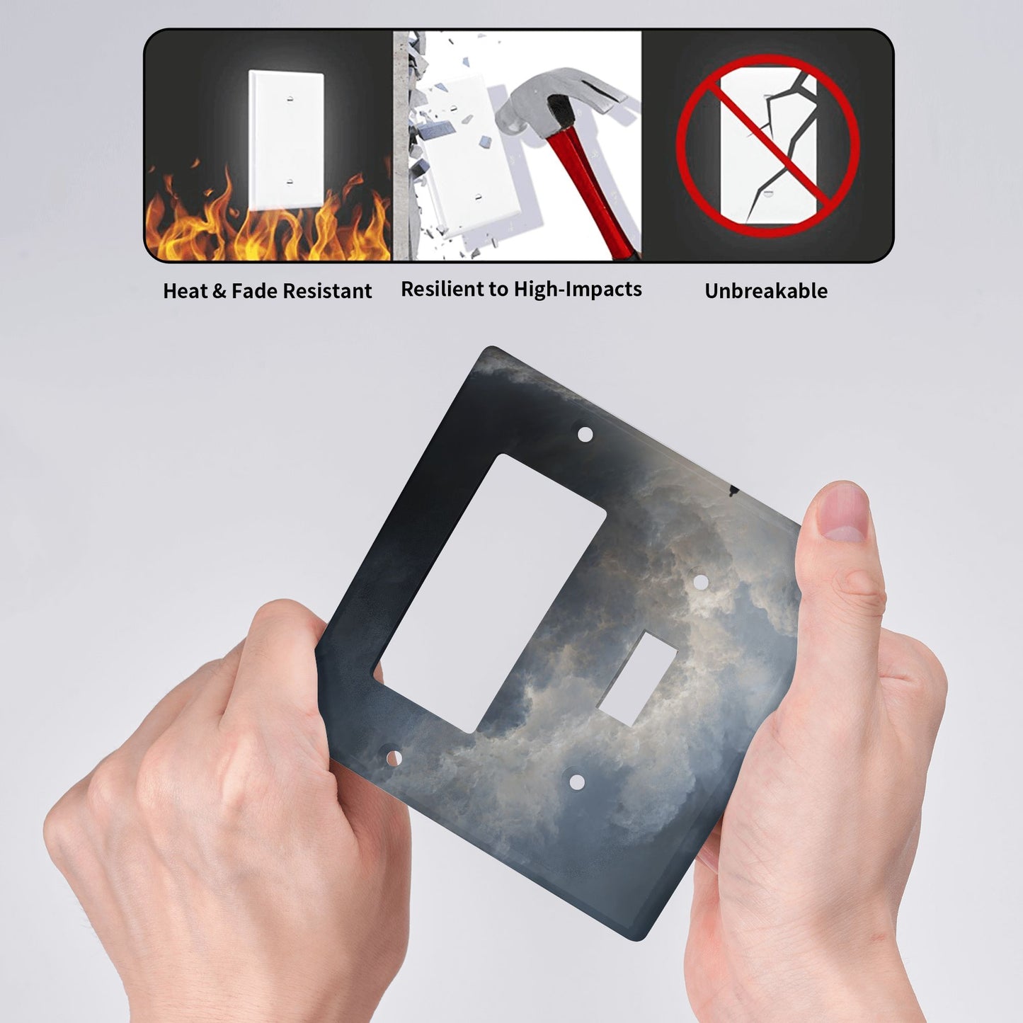 4 - Pack Sky - Themed Switch Combination Decorative Wall Plates: Suitable for Multiple Scenarios, Combining Durability and Aesthetics