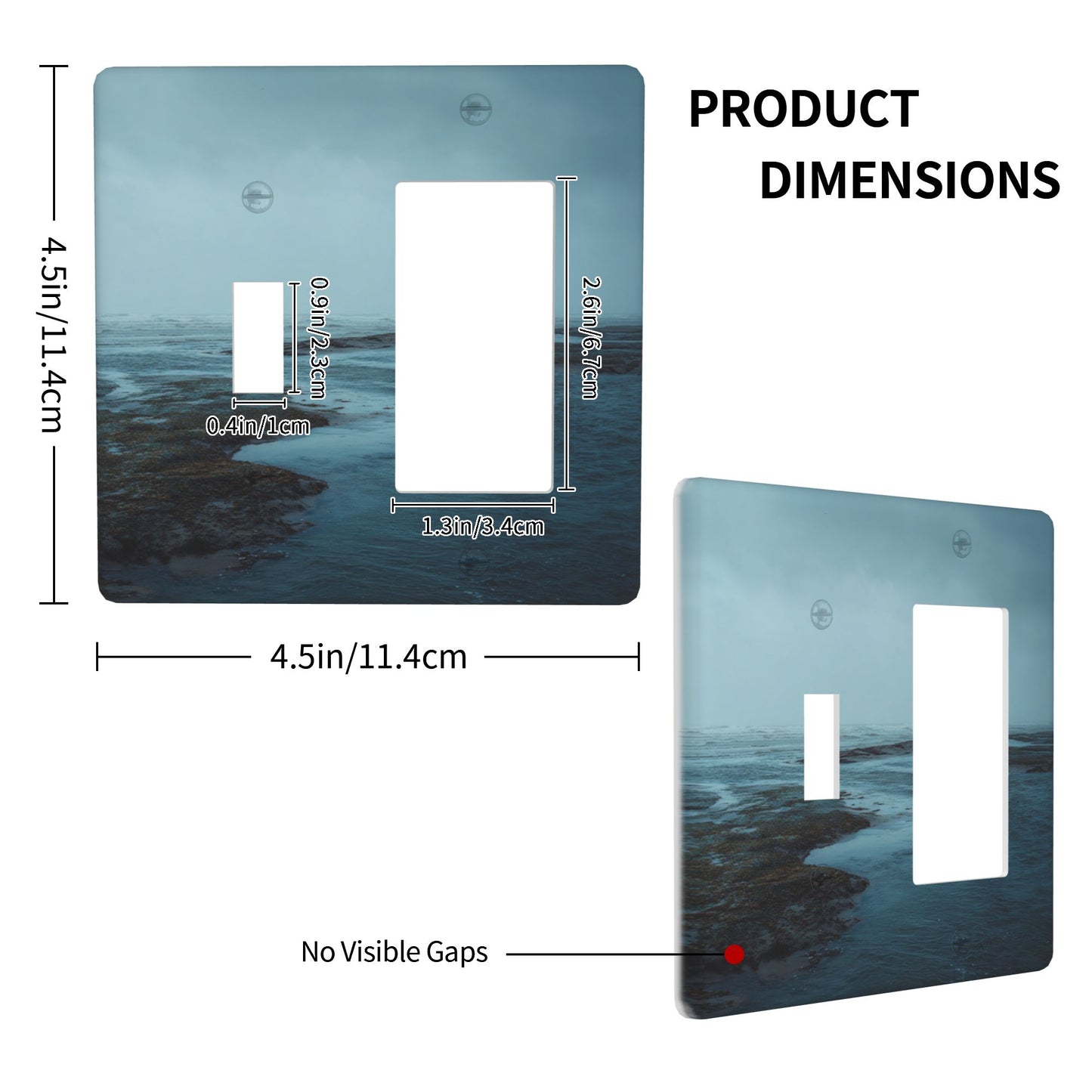 4 - Pack Seaview - Themed Switch Combination Decorative Wall Plates: Suitable for Multiple Scenarios, Durable and Beautiful