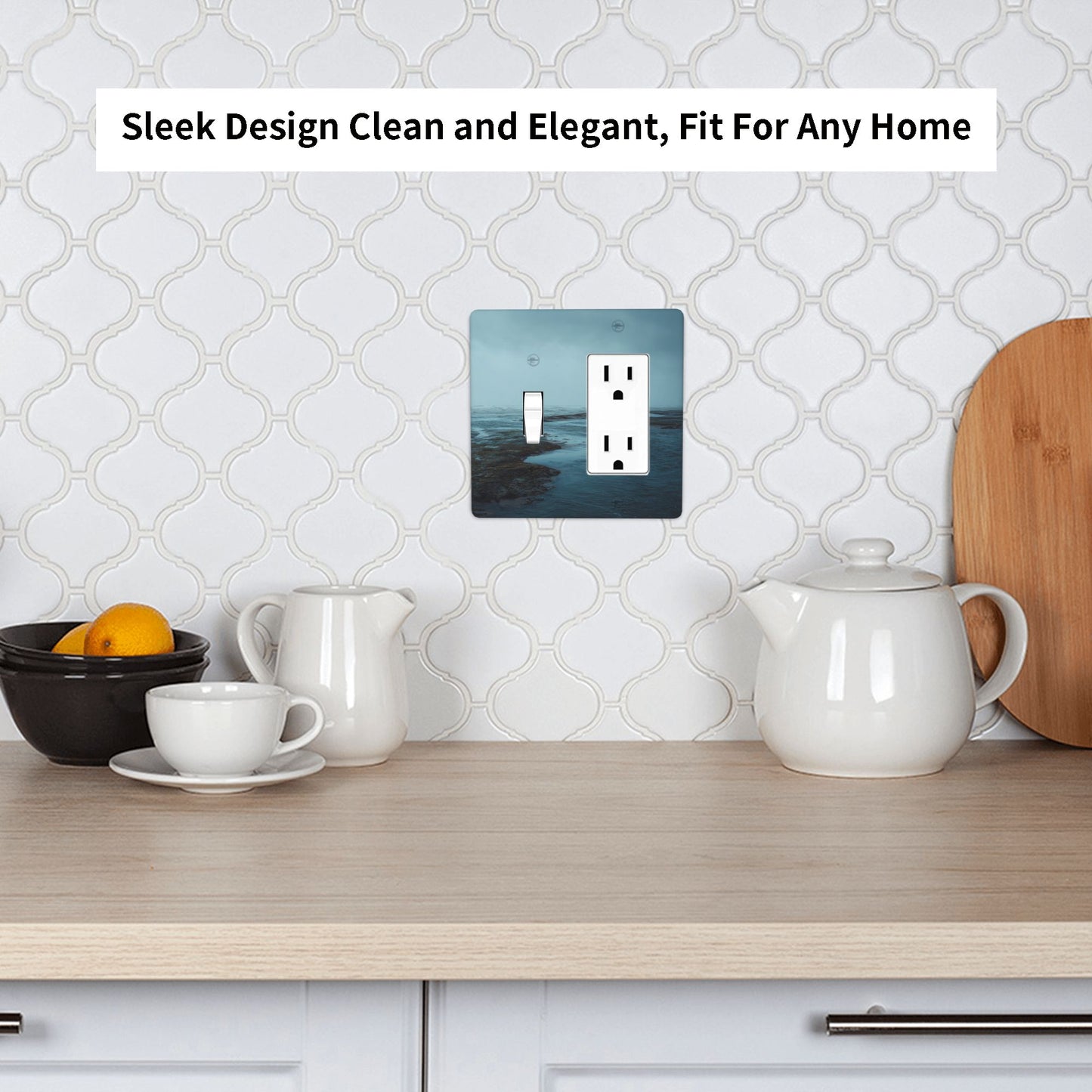 4 - Pack Seaview - Themed Switch Combination Decorative Wall Plates: Suitable for Multiple Scenarios, Durable and Beautiful