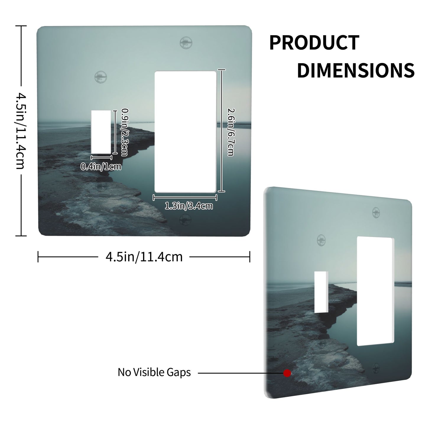 4 - Pack Coastal Scenery Switch Combination Decorative Wall Plates: Suitable for Multiple Scenarios, Durable and Beautiful