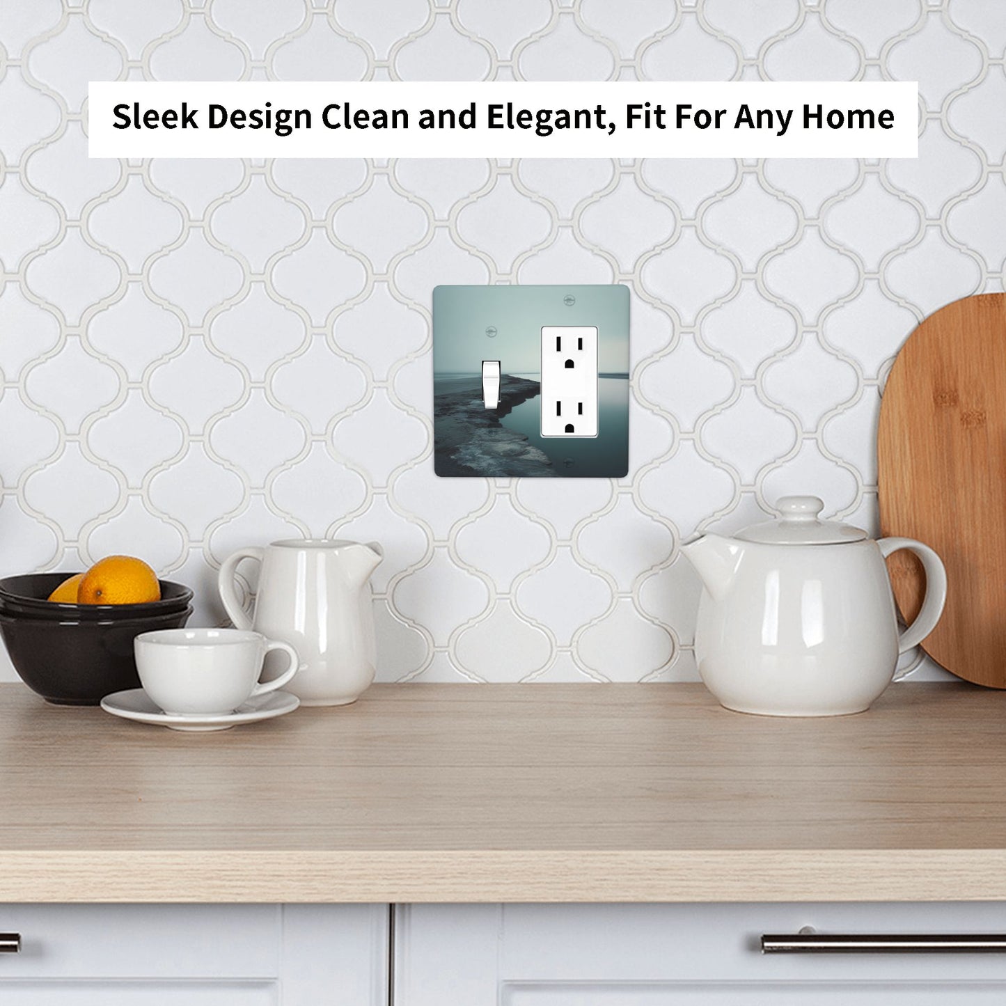 4 - Pack Coastal Scenery Switch Combination Decorative Wall Plates: Suitable for Multiple Scenarios, Durable and Beautiful