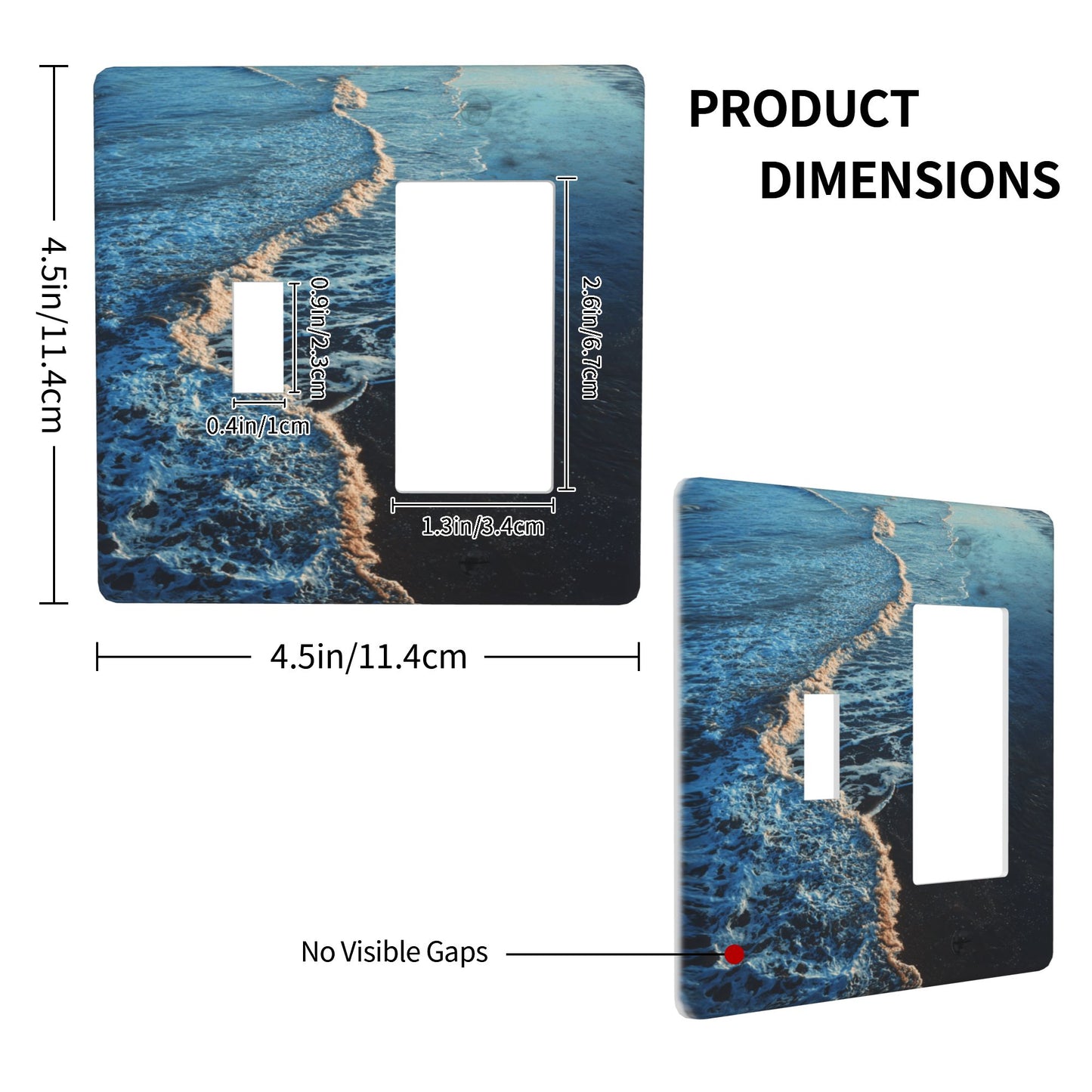 4 - Pack Wave and Beach Scenery Switch Combination Decorative Wall Plates: Suitable for Multiple Scenarios, Durable and Beautiful