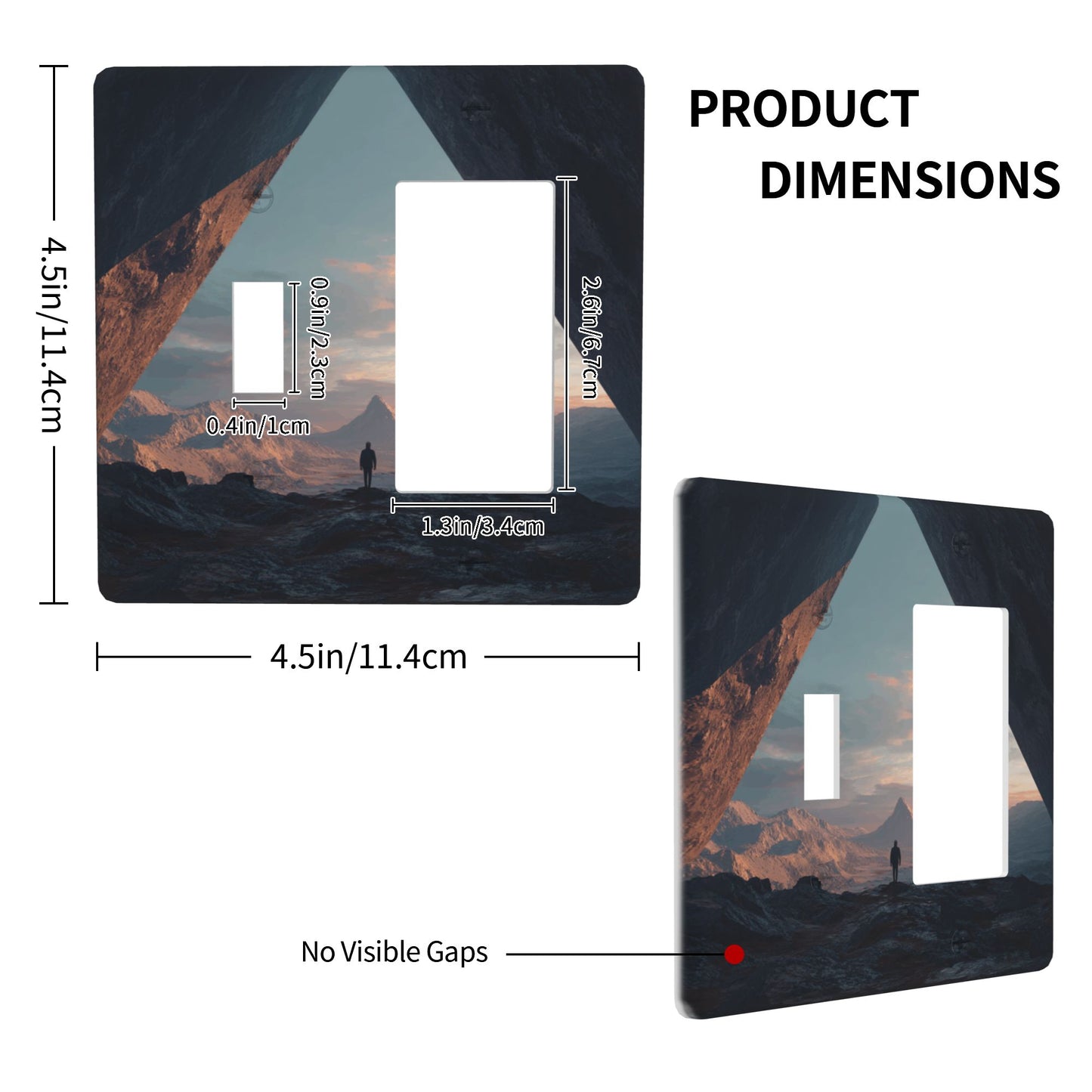 4 - Pack Mountain Viewing Scene Switch Combination Decorative Wall Plates: Suitable for Multiple Scenarios, Durable and Beautiful
