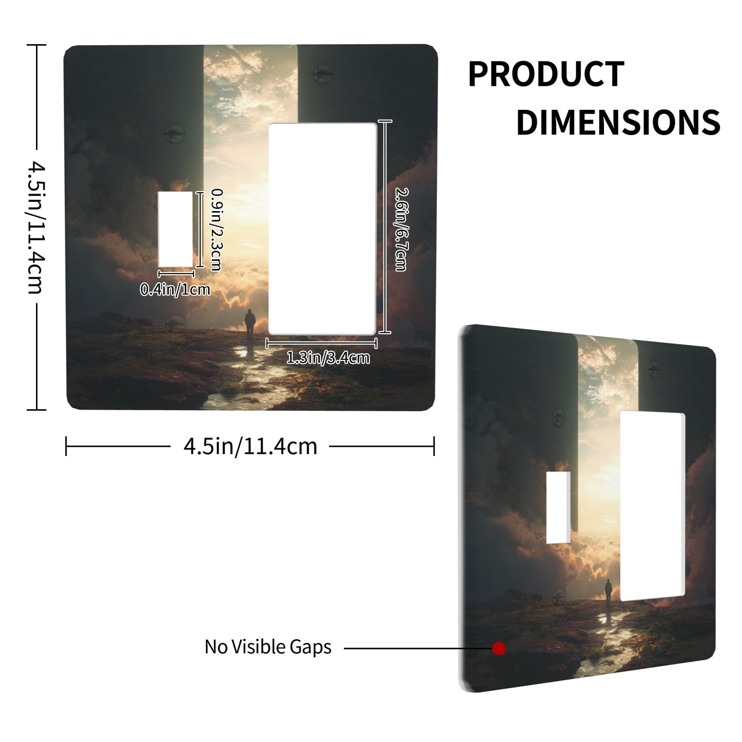 4 - Pack Cloud Sea Sunrise Viewing Figure Switch Combination Decorative Wall Plates: Suitable for Multiple Scenarios, Durable and Beautiful