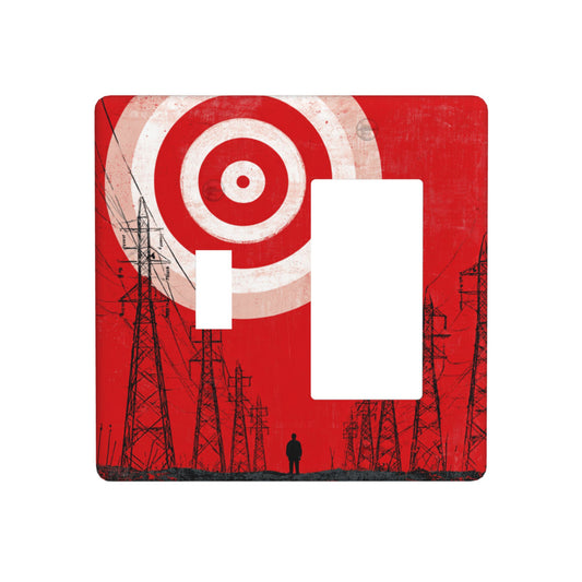 4 - Pack Industrial - Style Target, Power Tower and Figure Switch Combination Decorative Wall Plates: Suitable for Multiple Scenarios, Durable and Beautiful