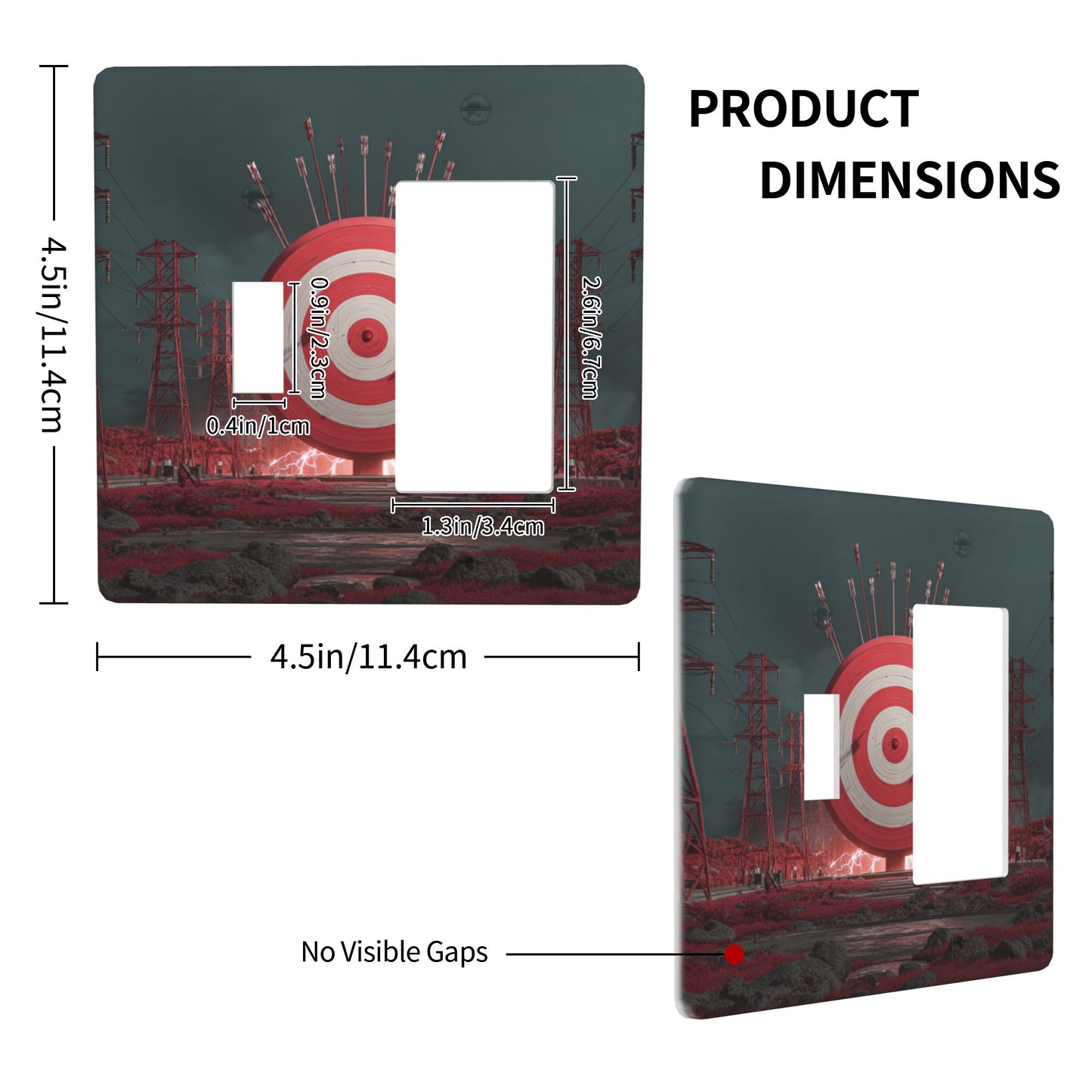 4 - Pack Industrial - Style Target, Power Tower and Arrow Switch Combination Decorative Wall Plates: Suitable for Multiple Scenarios, Durable and Beautiful