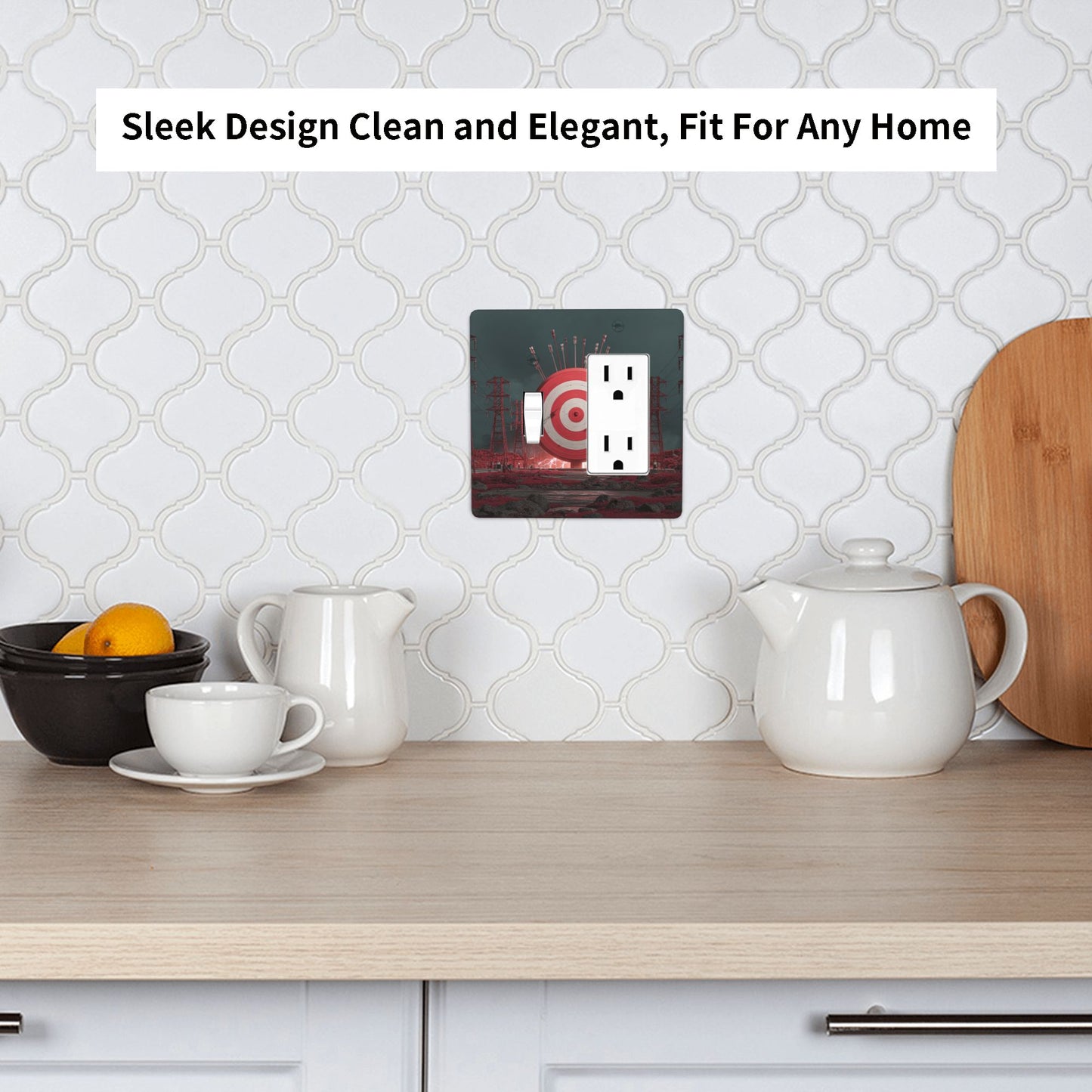 4 - Pack Industrial - Style Target, Power Tower and Arrow Switch Combination Decorative Wall Plates: Suitable for Multiple Scenarios, Durable and Beautiful