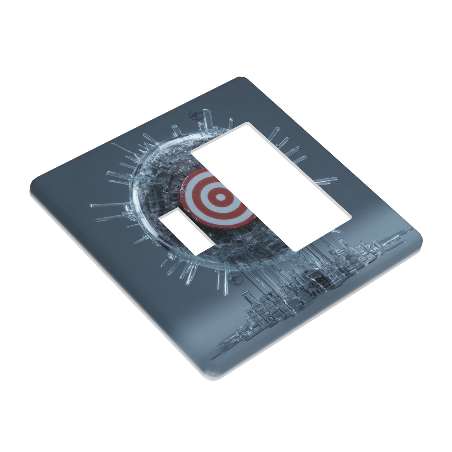 4 - Pack Tech - Inspired Transparent Mechanical Target Switch Combination Decorative Wall Plates: Suitable for Multiple Scenarios, Durable and Beautiful