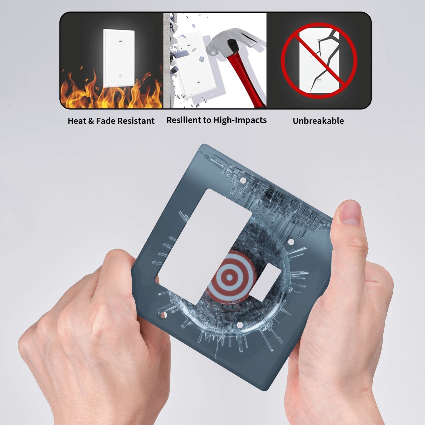 4 - Pack Tech - Inspired Transparent Mechanical Target Switch Combination Decorative Wall Plates: Suitable for Multiple Scenarios, Durable and Beautiful