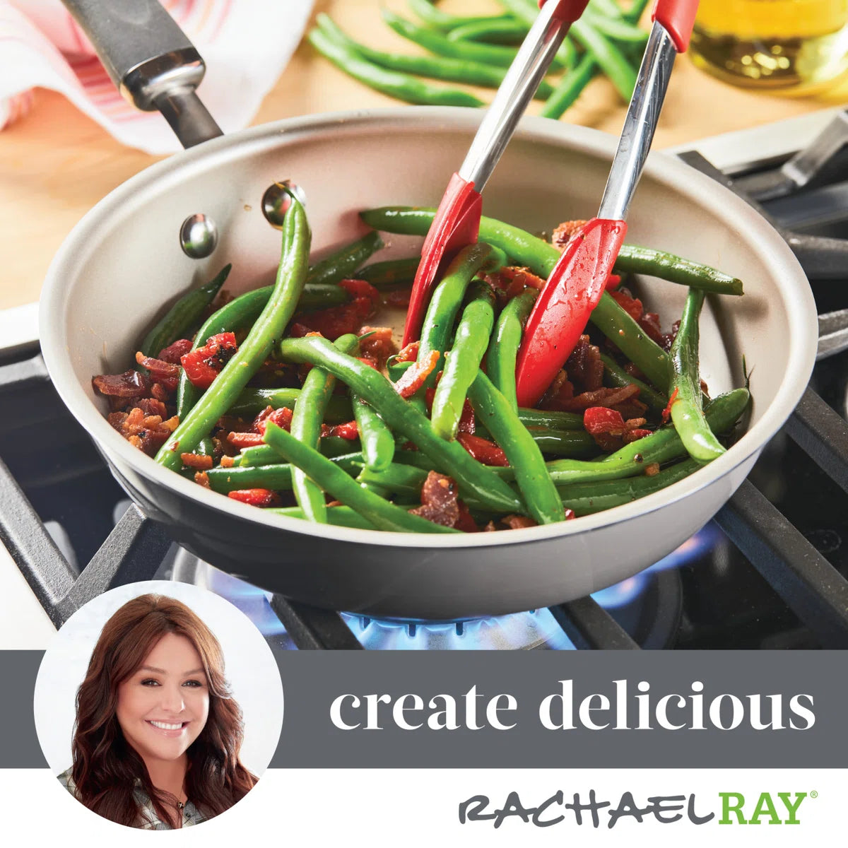 Rachael Ray Create Delicious Aluminum Nonstick Cookware Induction Cookware Set, 13-Piece