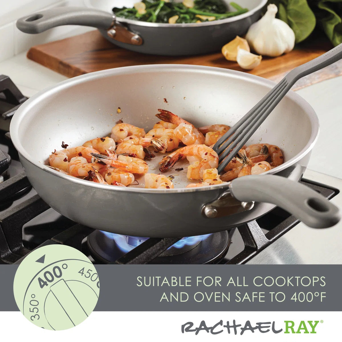 Rachael Ray Create Delicious Aluminum Nonstick Cookware Induction Cookware Set, 13-Piece